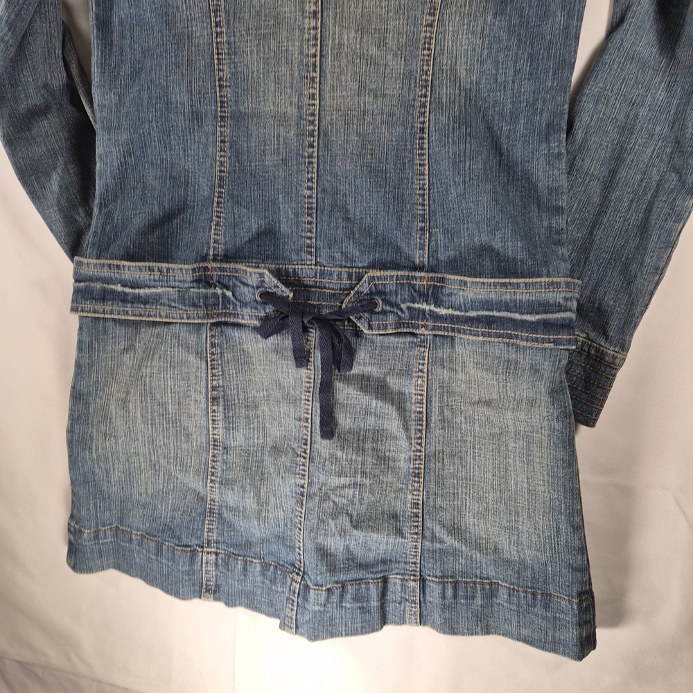 Vintage Y2K Denim Babydoll Mini Dress Western Cowgirl Festival Core Size 7/8 - Picture 11 of 14